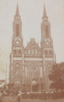 Western façade, Church of St John the Baptist, Sadowne, between 1900-1915. Creator: M Rutkowski