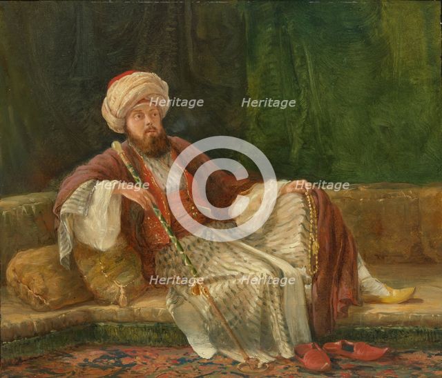 Western Gentleman in Oriental Costume. Creator: British Painter (ca. 1840-45).