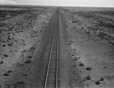 Western Pacific line runs through unclaimed desert of northern Oregon, 1939. Creator: Dorothea Lange
