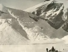 Western Party's camp on December 28 below a hanging glacier at the Cathedral rocks 1909