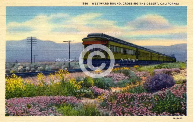 'Westward Bound, Crossing the Desert, California', 1931. Artist: Unknown