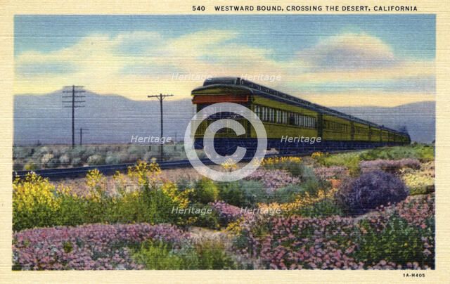 'Westward Bound, Crossing the Desert, California', 1931. Artist: Unknown