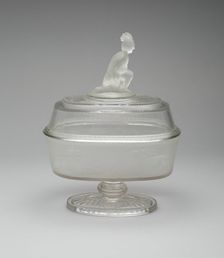 Westward Ho!/Pioneer pattern covered compote, c. 1876. Creator: Gillinder & Sons