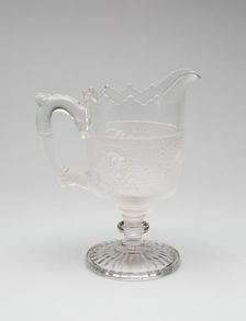 Westward Ho!/Pioneer pattern covered marmalade dish, c. 1876. Creator: Gillinder & Sons