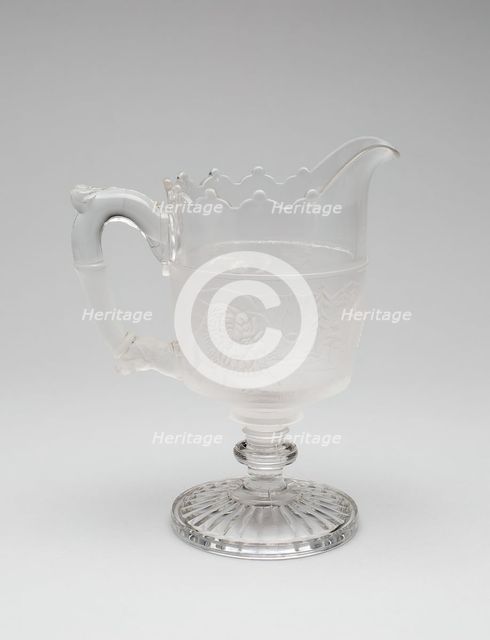 Westward Ho!/Pioneer pattern covered marmalade dish, c. 1876. Creator: Gillinder & Sons.