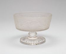 Westward Ho!/Pioneer pattern footed dish, c. 1876. Creator: Gillinder & Sons