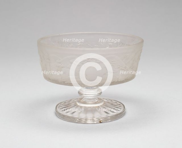 Westward Ho!/Pioneer pattern footed dish, c. 1876. Creator: Gillinder & Sons.