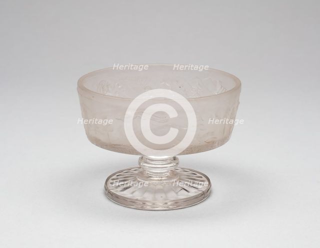 Westward Ho!/Pioneer pattern footed dish, c. 1876. Creator: Gillinder & Sons.