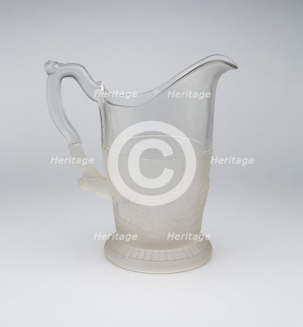 Westward Ho!/Pioneerpattern pitcher, c. 1876. Creator: Gillinder & Sons.