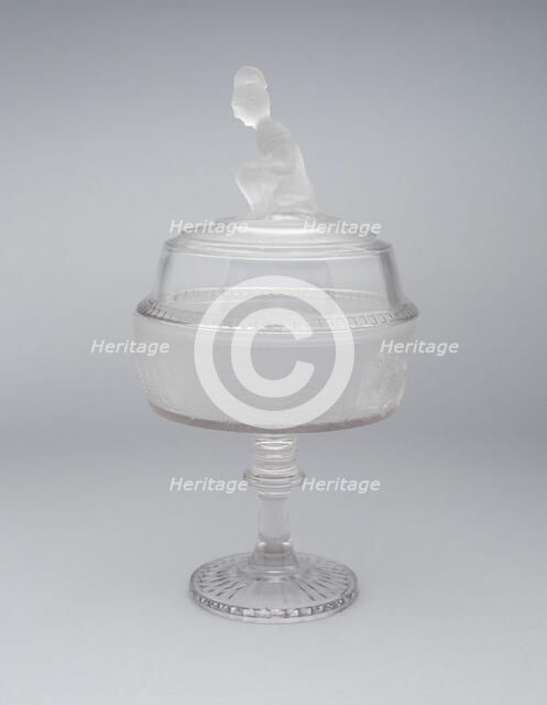 Westward Ho!/Pioneer pattern covered dish, 1876/90. Creator: Gillinder & Sons.