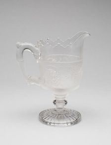 Westward Ho!/Pioneer pattern covered marmalade dish, c. 1876. Creator: Gillinder & Sons