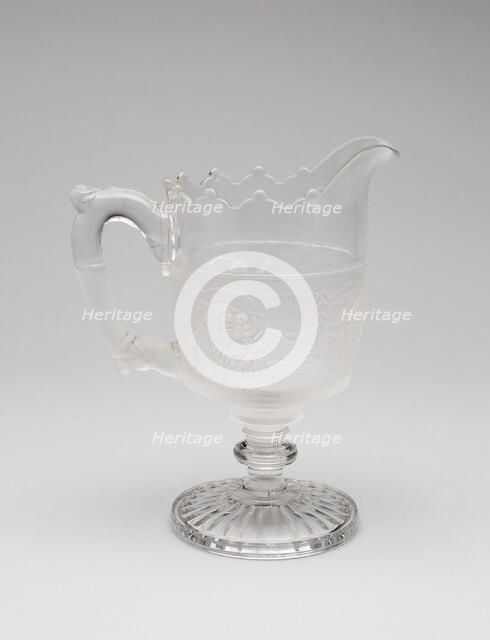 Westward Ho!/Pioneer pattern covered marmalade dish, c. 1876. Creator: Gillinder & Sons.