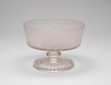 Westward Ho!/Pioneer pattern footed dish, c. 1876. Creator: Gillinder & Sons