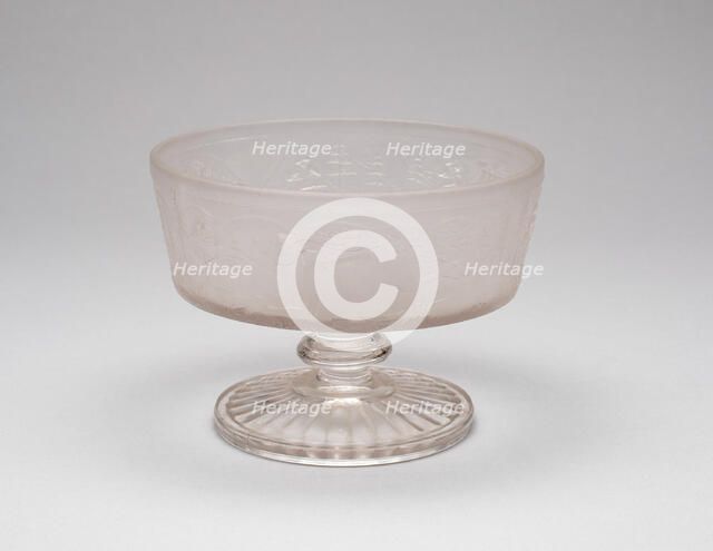 Westward Ho!/Pioneer pattern footed dish, c. 1876. Creator: Gillinder & Sons.