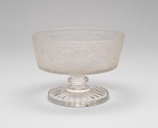 Westward Ho!/Pioneer pattern footed dish, c. 1876. Creator: Gillinder & Sons