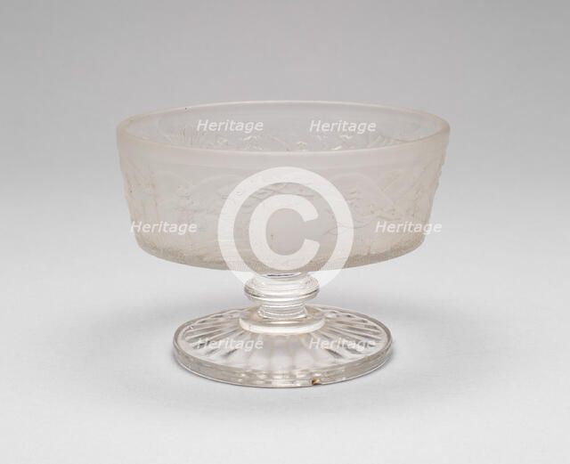 Westward Ho!/Pioneer pattern footed dish, c. 1876. Creator: Gillinder & Sons.