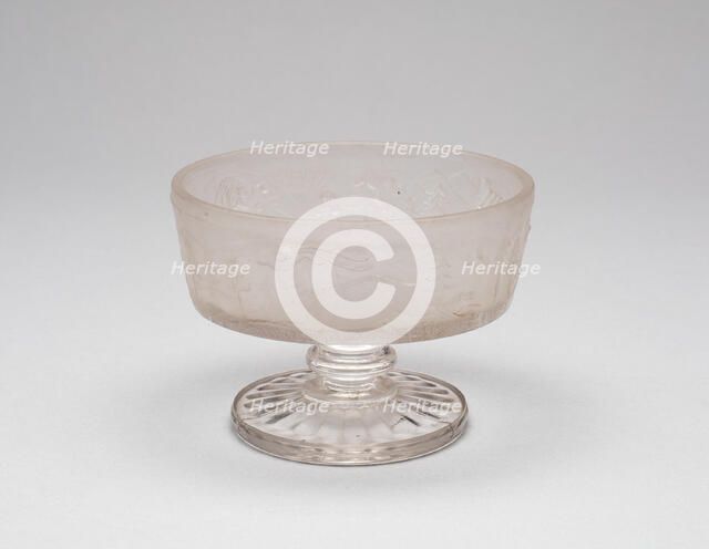 Westward Ho!/Pioneer pattern footed dish, c. 1876. Creator: Gillinder & Sons.