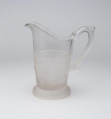 Westward Ho!/Pioneer pattern pitcher, c. 1876. Creator: Gillinder & Sons