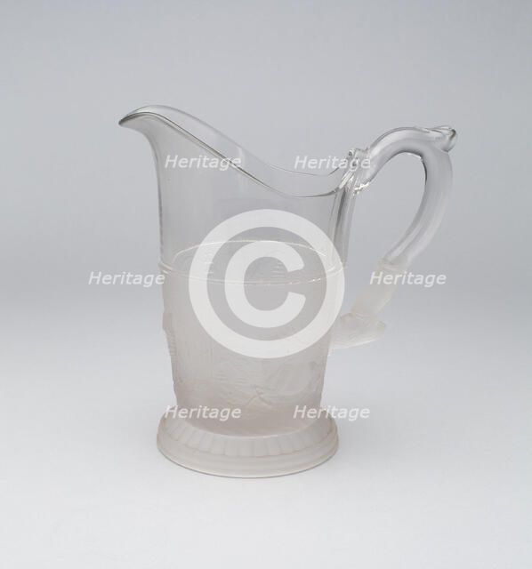 Westward Ho!/Pioneer pattern pitcher, c. 1876. Creator: Gillinder & Sons.