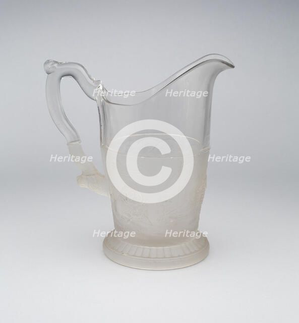 Westward Ho!/Pioneerpattern pitcher, c. 1876. Creator: Gillinder & Sons.