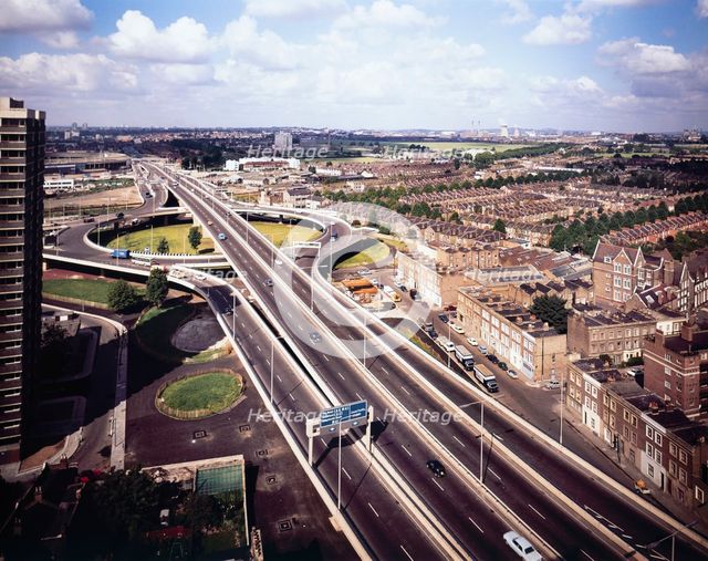 Westway Flyover, A40, Kensington and Chelsea, London, 01/09/1971. Creator: John Laing plc.
