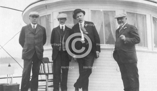 W.H. Fairbanks, Frank G. Carpenter, Tom Magowan, and Mr. MacPherson, between c1900 and 1916. Creator: Unknown.