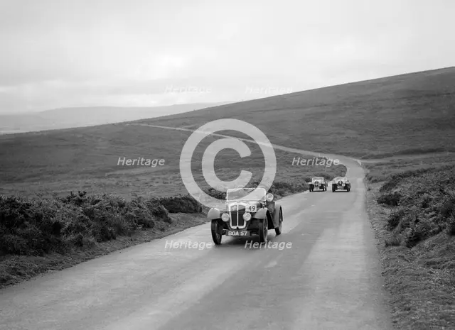 WH Scriven's Austin 7 Grasshopper, winner of a silver award at the MCC Torquay Rally, July 1937. Artist: Bill Brunell.