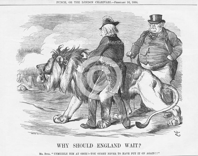 'Why Should England Wait?', 1884. Creator: Unknown.