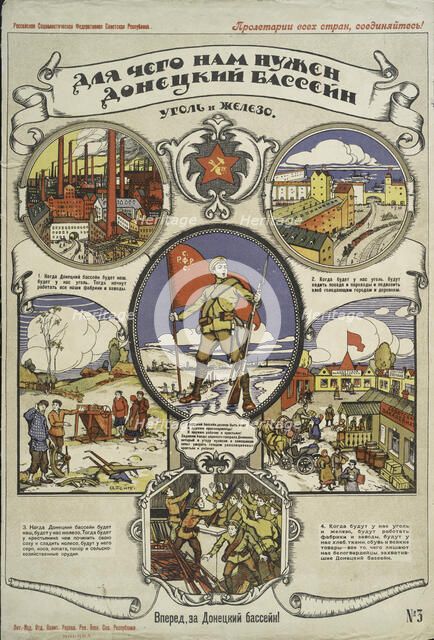 Why We Need the Don Basin... Coal and Iron, 1919. Creator: Alexander Petrovich Apsit.