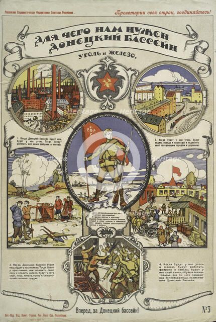Why we need the Donets Basin. coal and iron, 1919. Creator: Apsit, Alexander Petrowitsch (1880-1944).