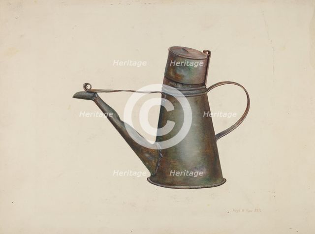 Whale Oil Can, c. 1940. Creator: Hugh Ryan.
