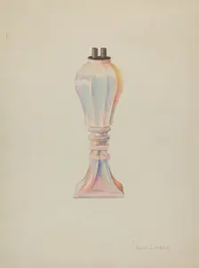 Whale Oil Lamp, 1935/1942. Creator: David S De Vault