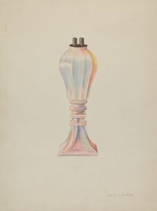 Whale Oil Lamp, 1935/1942. Creator: David S De Vault