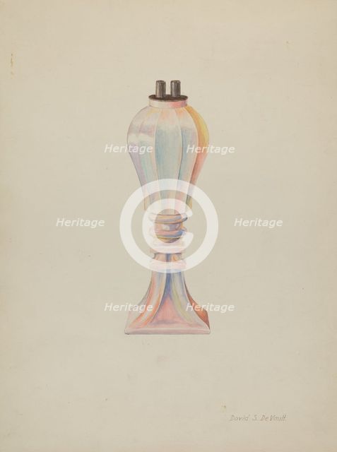 Whale Oil Lamp, 1935/1942. Creator: David S De Vault.