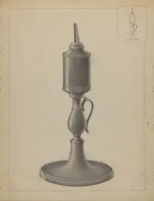 Whale Oil Lamp, 1935/1942. Creator: Irene Malawicz
