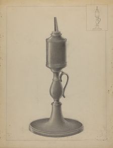 Whale Oil Lamp, 1935/1942. Creator: Irene Malawicz