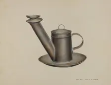 Whale Oil Lamp, 1935/1942. Creator: James M. Lawson