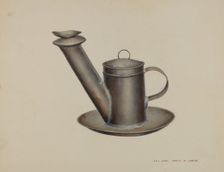 Whale Oil Lamp, 1935/1942. Creator: James M. Lawson