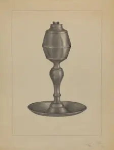 Whale Oil Lamp, c. 1936. Creator: Charles Garjian