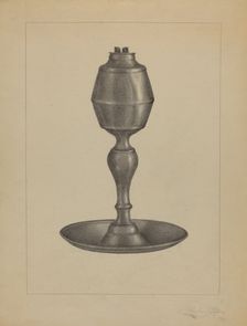 Whale Oil Lamp, c. 1936. Creator: Charles Garjian