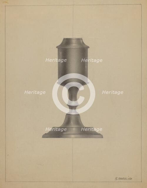 Whale Oil Lamp, c. 1936. Creator: Arsen Maralian.