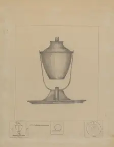 Whale Oil Lamp, c. 1936. Creator: Henry Meyers