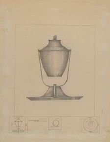 Whale Oil Lamp, c. 1936. Creator: Henry Meyers