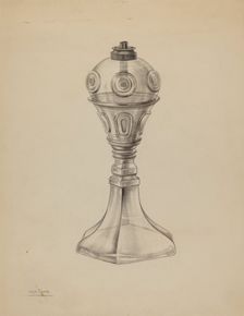 Whale Oil Lamp, c. 1938. Creator: Charles Caseau