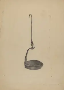 Whale Oil Lamp, c. 1938. Creator: Howard Lumbard