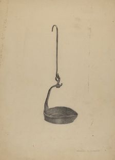Whale Oil Lamp, c. 1938. Creator: Howard Lumbard