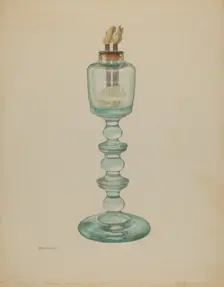 Whale Oil Lamp, c. 1938. Creator: Isidore Steinberg