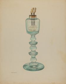 Whale Oil Lamp, c. 1938. Creator: Isidore Steinberg