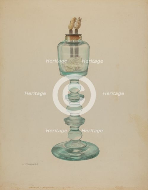 Whale Oil Lamp, c. 1938. Creator: Isidore Steinberg.