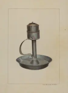 Whale Oil Lamp, c. 1938. Creator: James M. Lawson